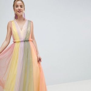 Asos design maxi pastel tulle dress